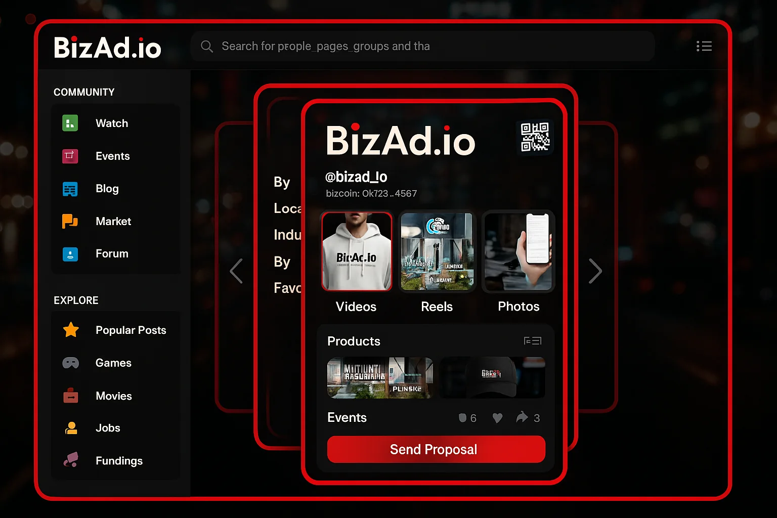 BizAd business profile interface concept